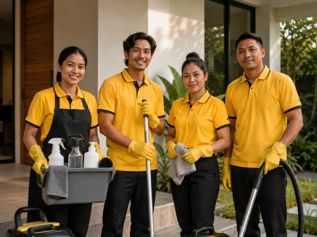 KleenBali professional sofa cleaning team